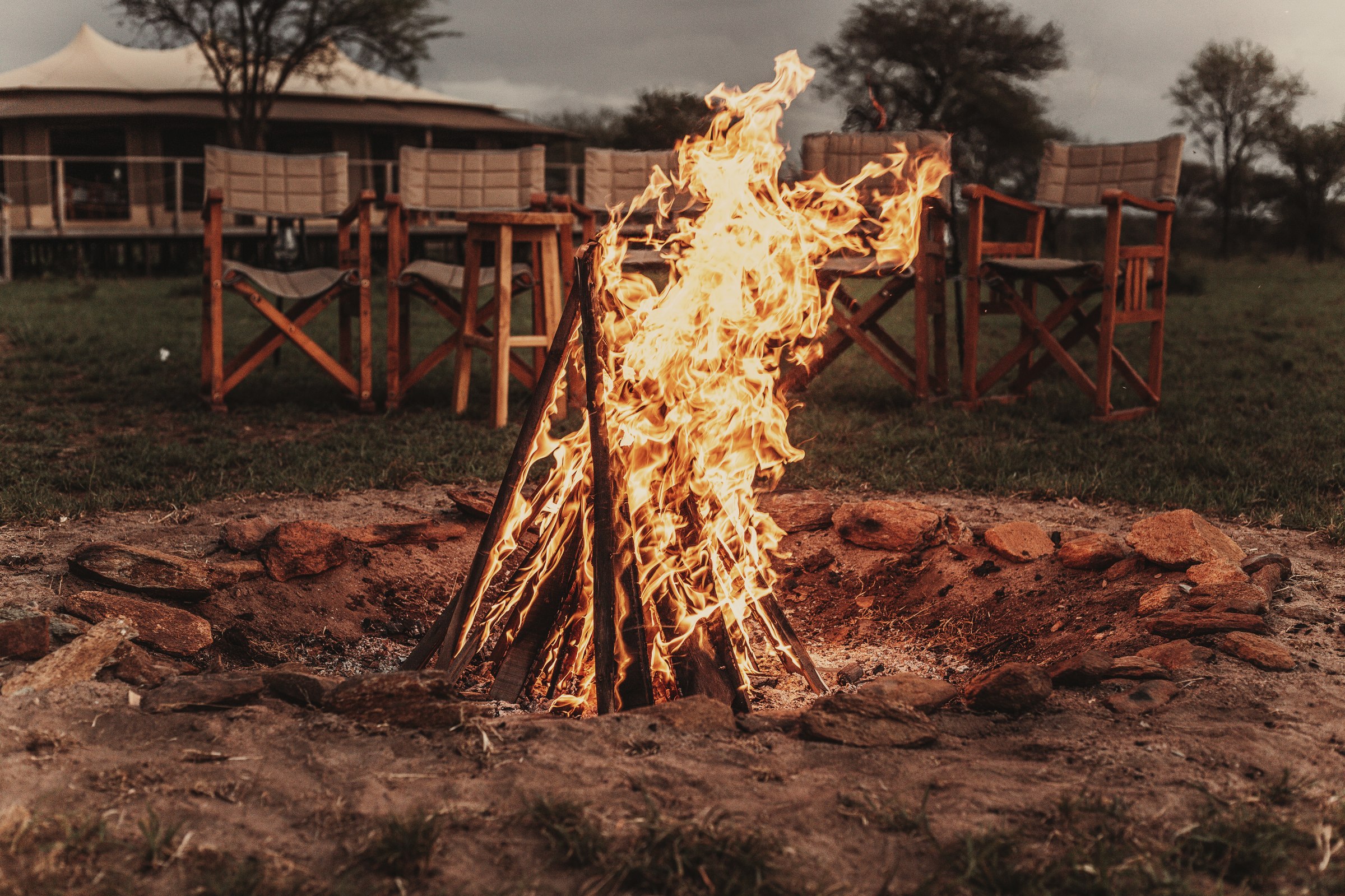Evening campfire at Conserve Safari Serengeti